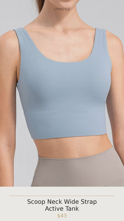 Scoop Neck Wide Strap Active Tank