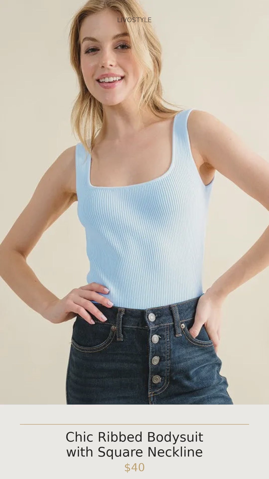 Chic Ribbed Bodysuit with Square Neckline