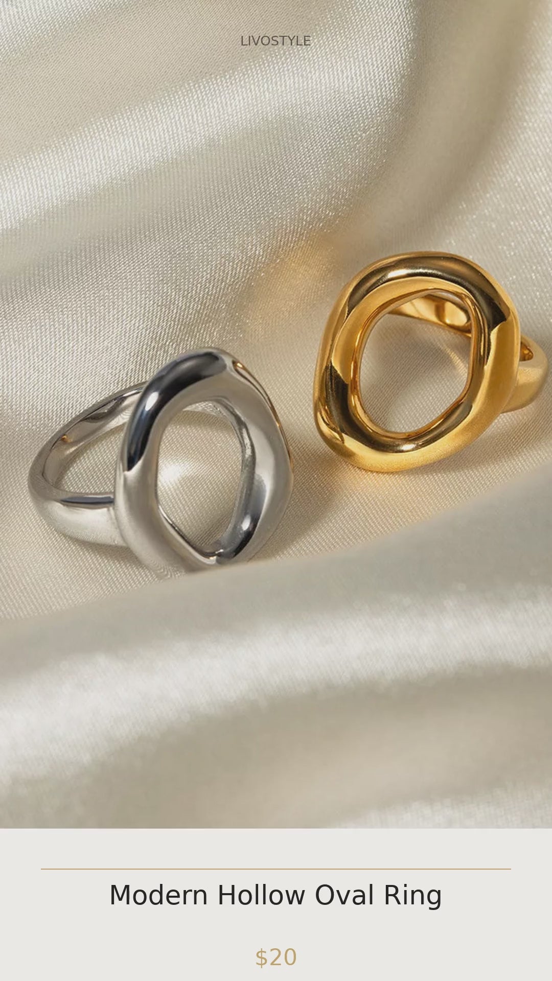 Modern Hollow Oval Ring