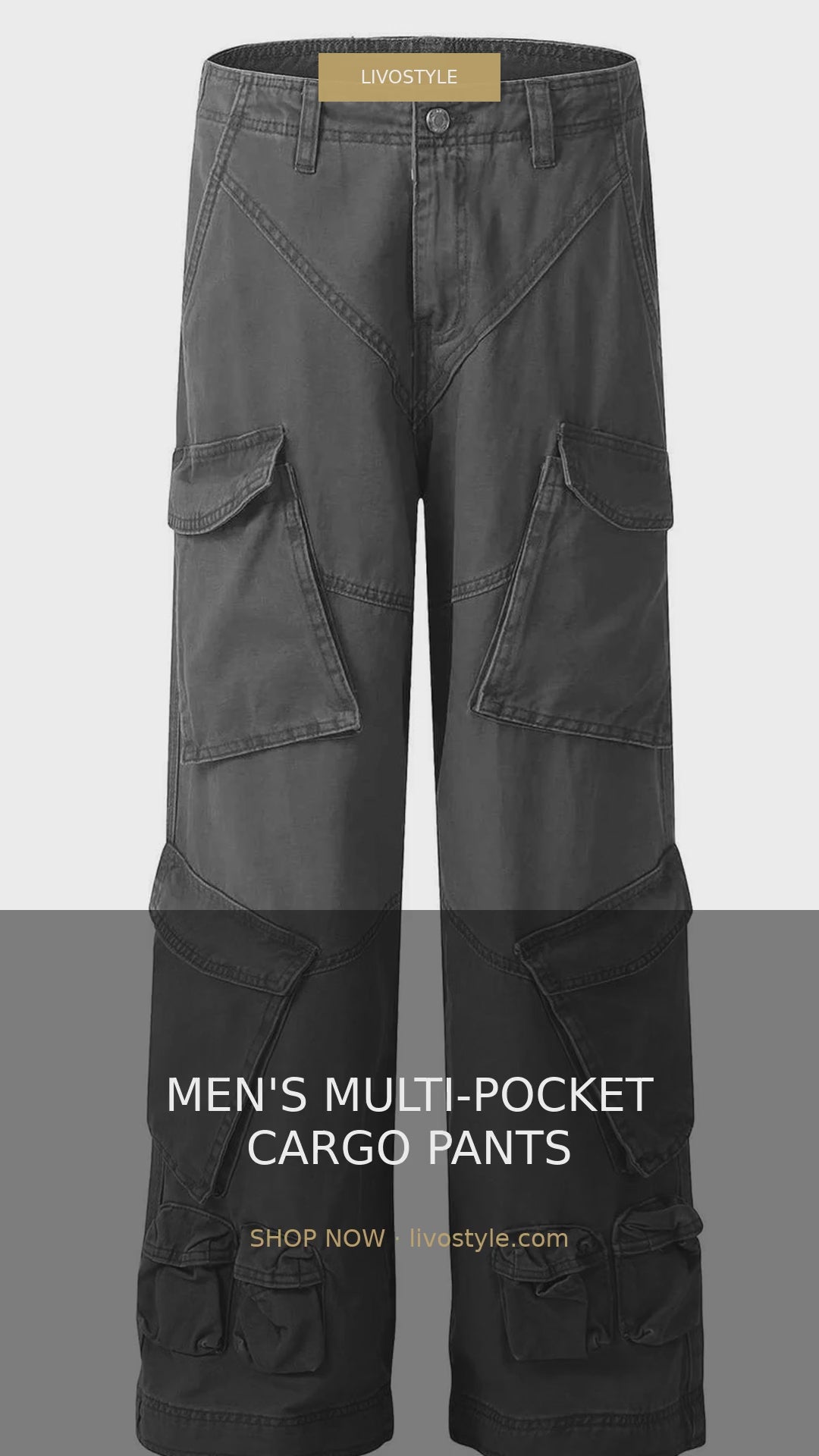 Men's Multi-Pocket Straight Leg Cargo Pants – video
