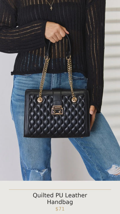 Quilted PU Leather Handbag