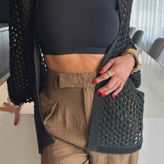 Hollow Out Open Front Cover-Up