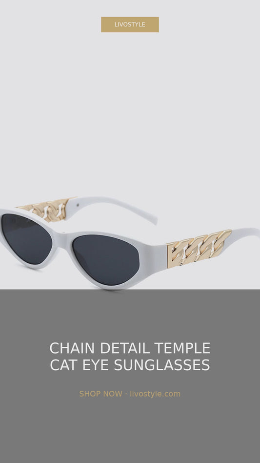 Chain Detail Temple Cat Eye Sunglasses – video