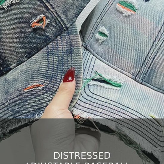 Acid Wash Distressed Cotton Dad Baseball Cap – video
