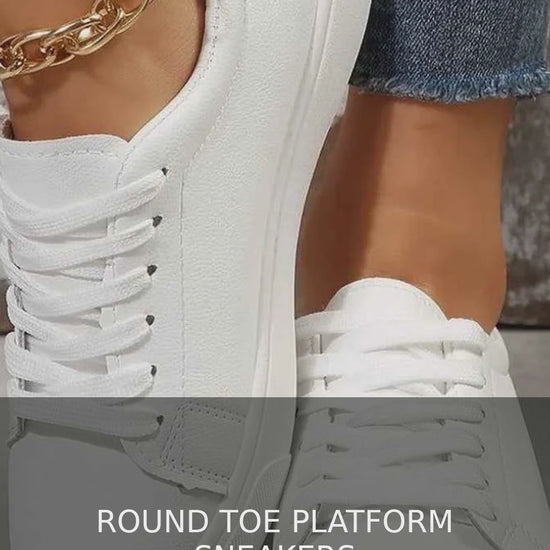Round Toe Platform Sneakers – video