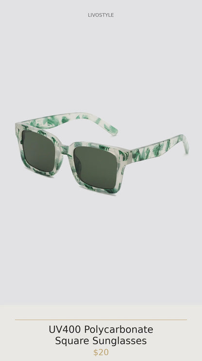 UV400 Polycarbonate Square Sunglasses