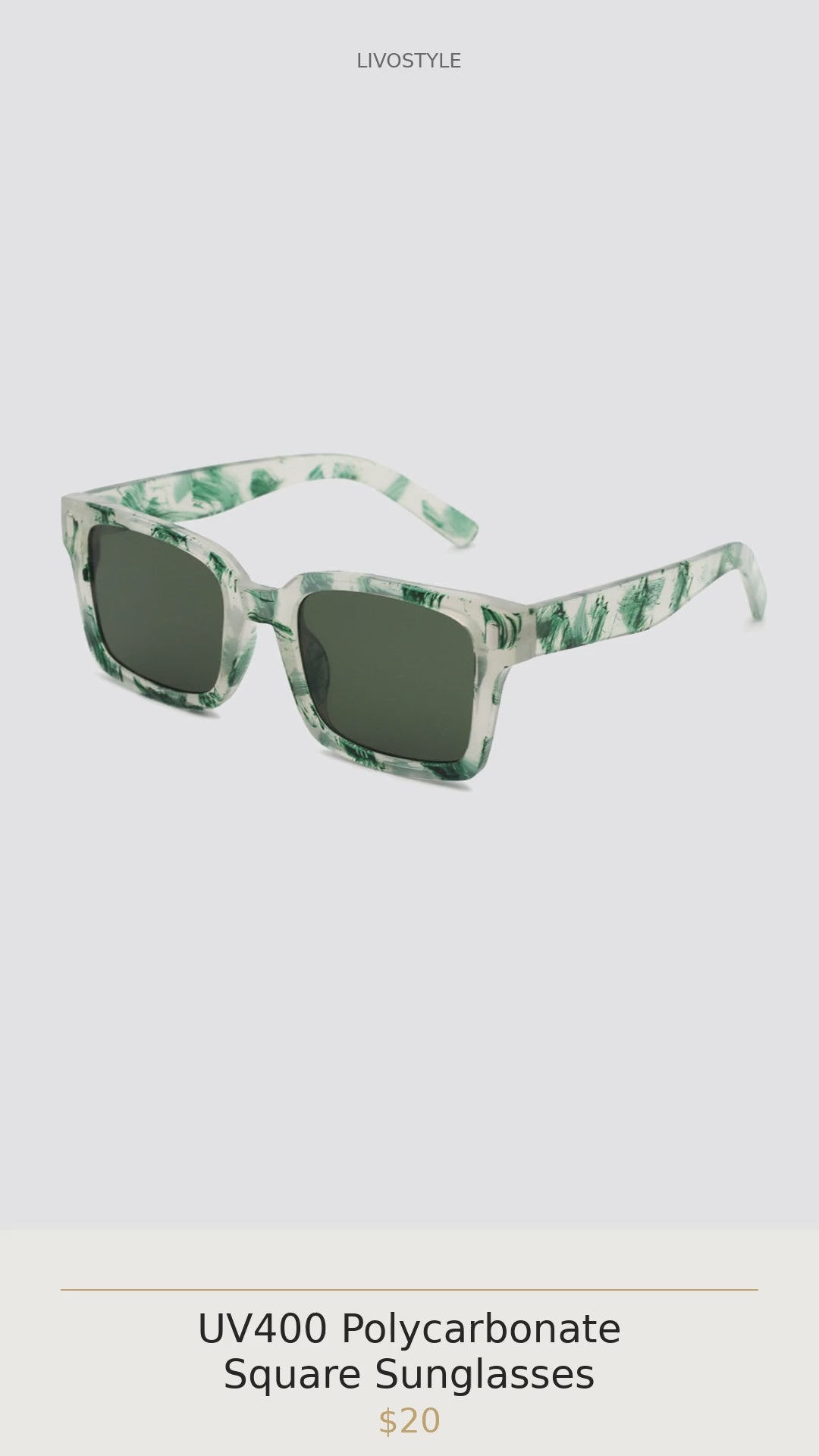 UV400 Polycarbonate Square Sunglasses
