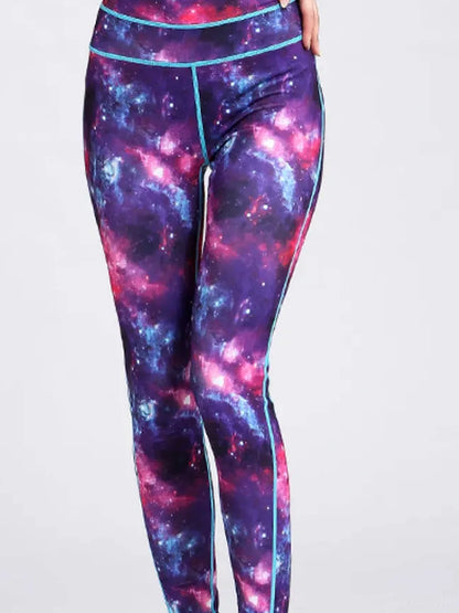 Printed Active High Waist Leggings — detail view — Livostyle
