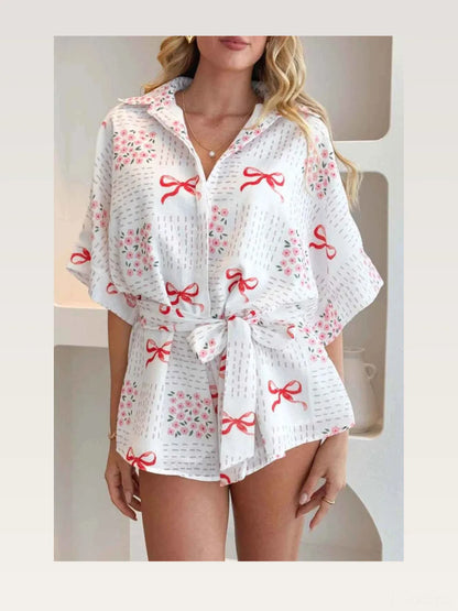 Printed Tie Waist Romper — styled showcase — Livostyle