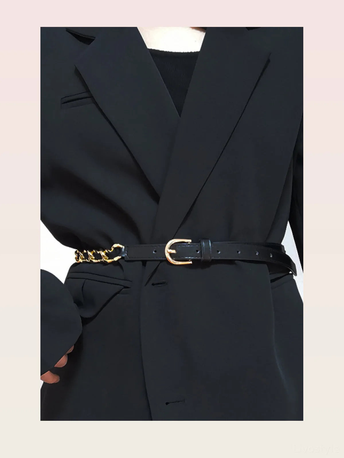 PU Chain Skinny Belt — styled showcase — Livostyle
