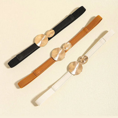 Ivory Accessory PU Leather Belt — square view — Livostyle
