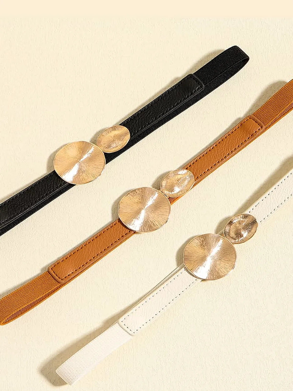 Ivory Accessory PU Leather Belt — detail view — Livostyle