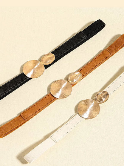 Ivory Accessory PU Leather Belt — detail view — Livostyle