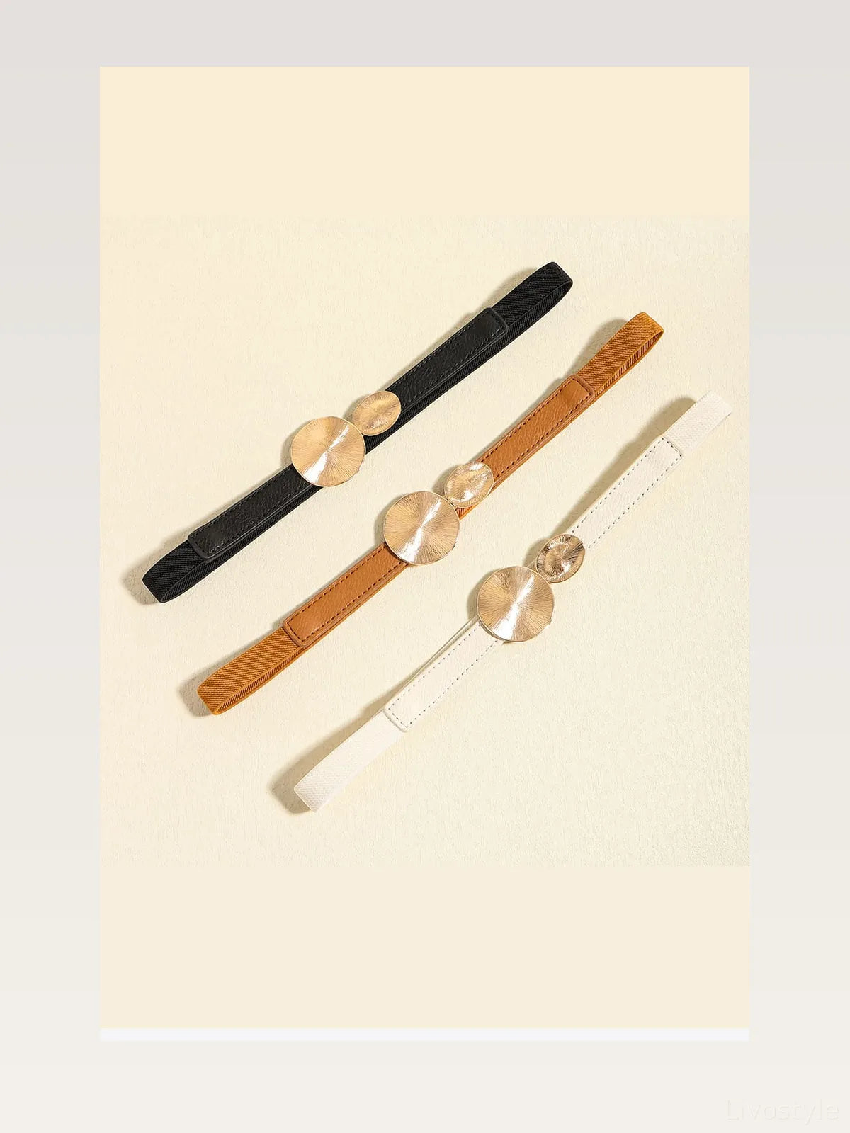 Ivory Accessory PU Leather Belt — styled showcase — Livostyle