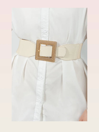 Brown Collared Casual PU Leather Belt — styled showcase — Livostyle