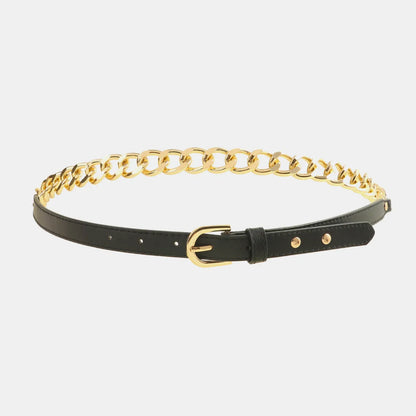 PU Leather Chain Belt — square view — Livostyle