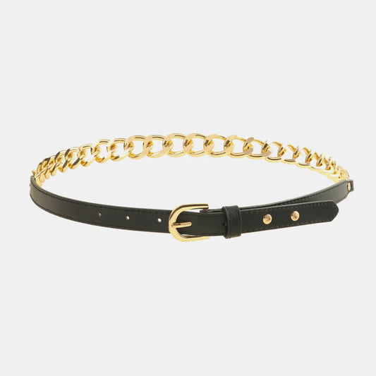 PU Leather Chain Belt — square view — Livostyle