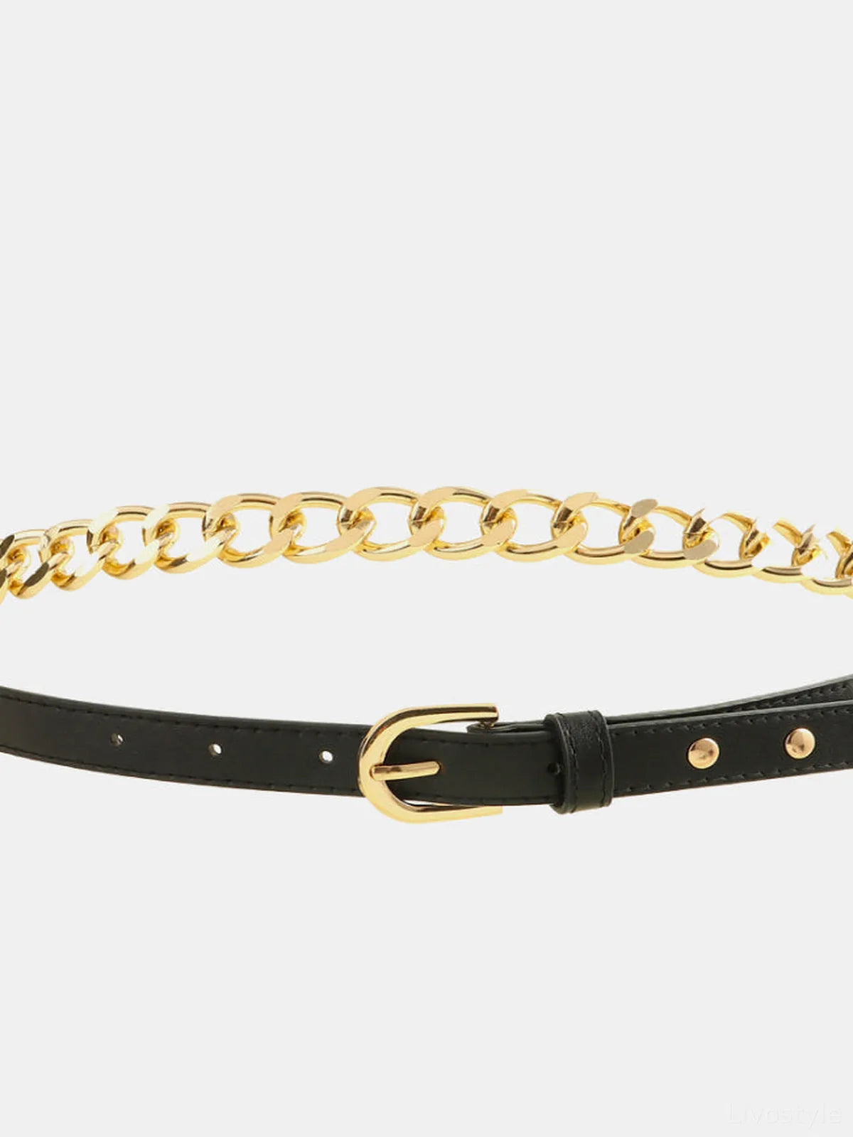 PU Leather Chain Belt — detail view — Livostyle