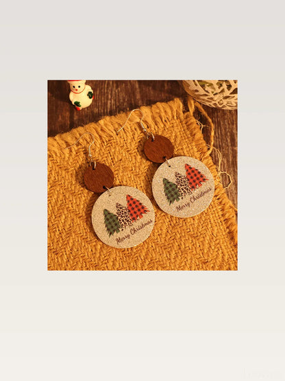 PU Leather Christmas Tree Earrings — styled showcase — Livostyle