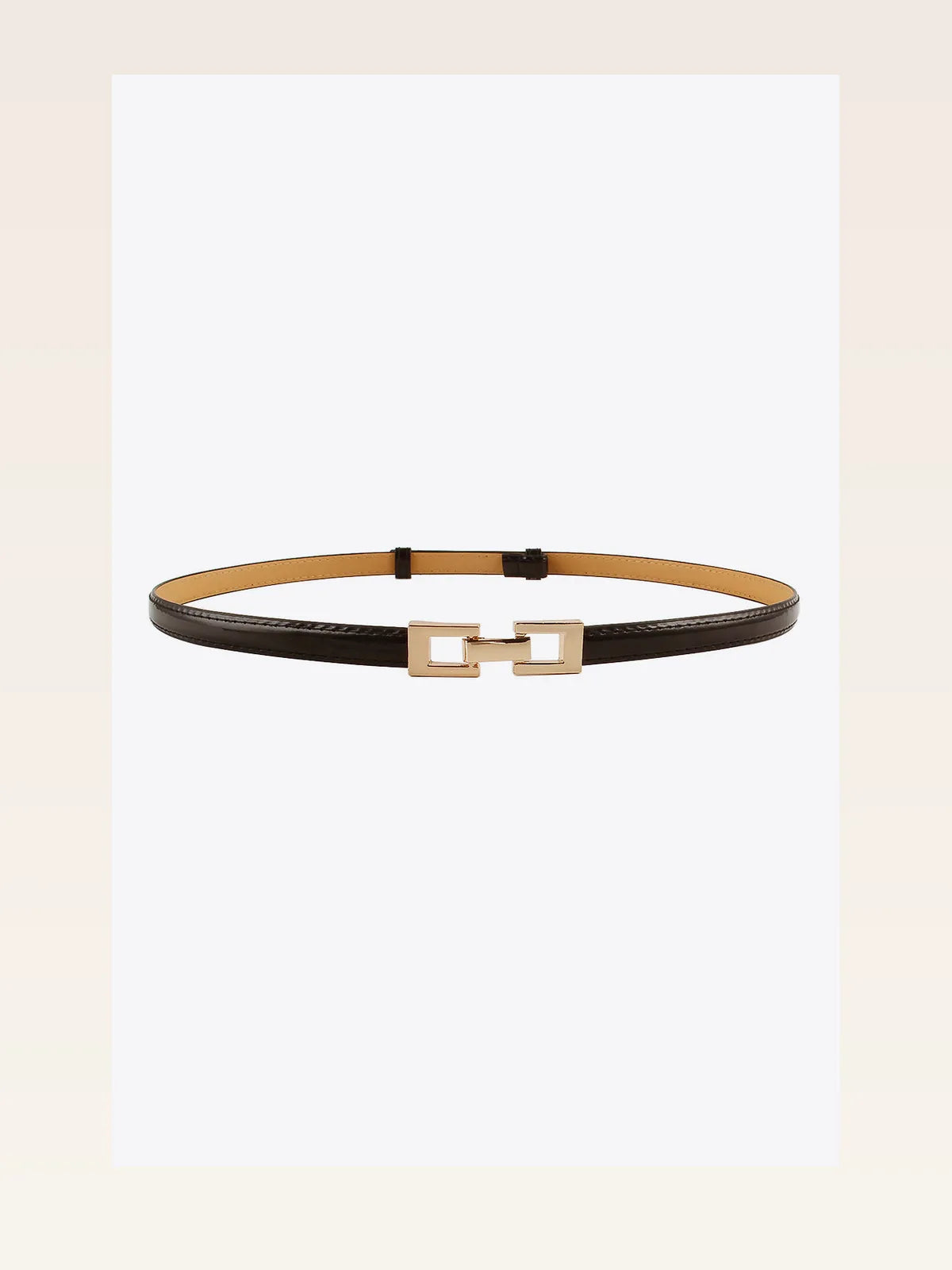 Black White Accessory PU Skinny Belt — styled showcase — Livostyle