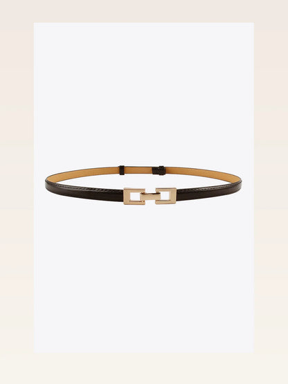 Black White Accessory PU Skinny Belt — styled showcase — Livostyle