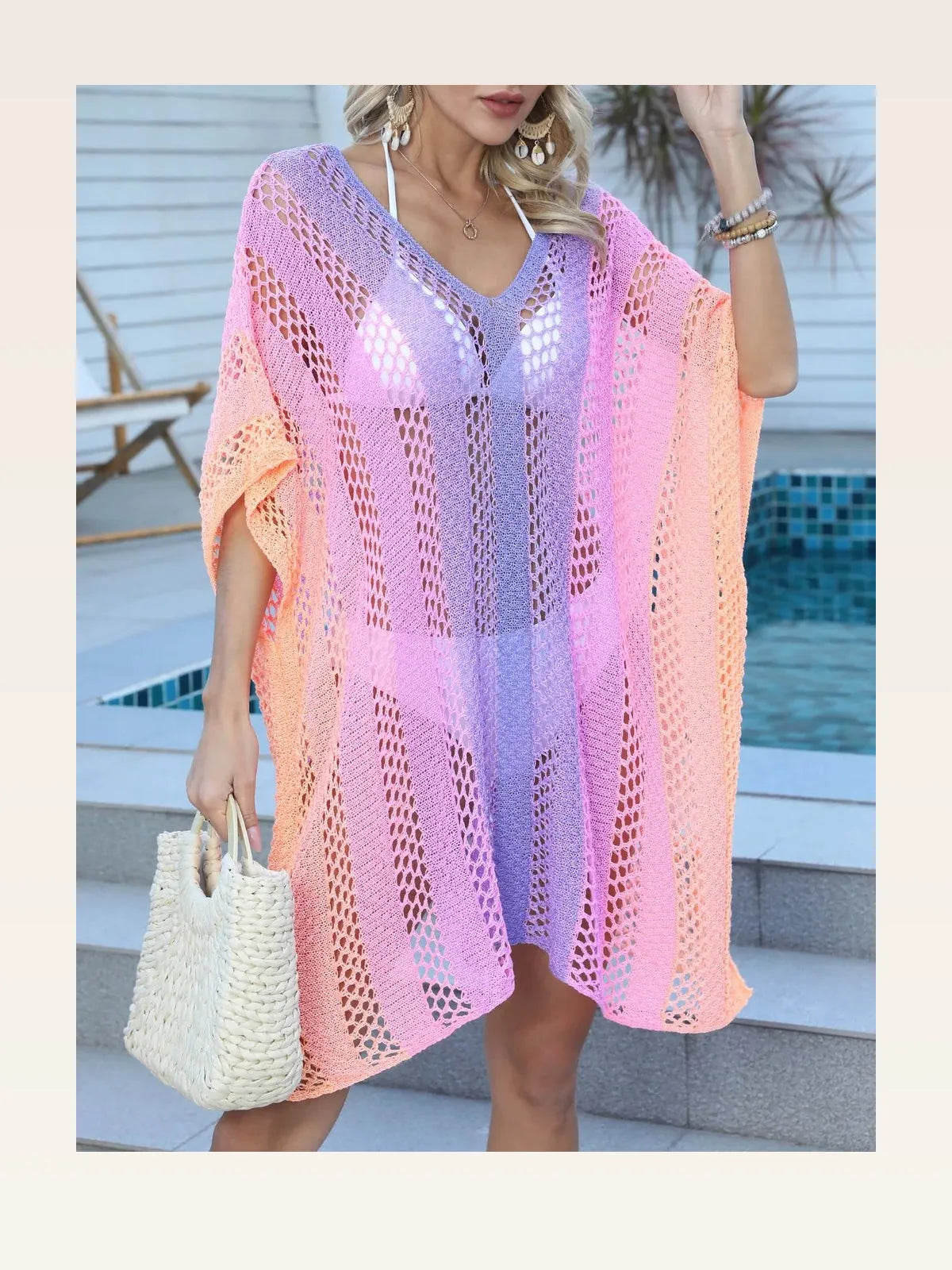 Rainbow Gradient Crochet Beach Cover Up — styled showcase — Livostyle