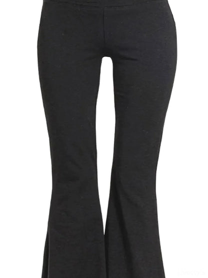 Raw Edge Hem Flare Yoga Pants — detail view — Livostyle