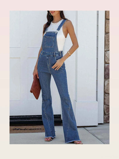 Raw Hem Denim Overall — styled showcase — Livostyle