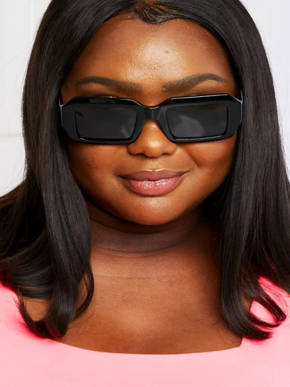 Rectangle TAC Polarization Lens Full Rim Sunglasses — detail view — Livostyle