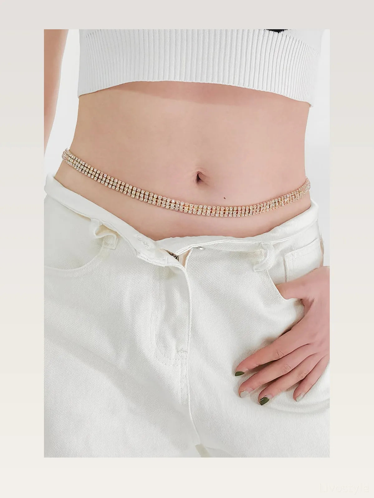 Rhinestones Alloy Belt — styled showcase — Livostyle