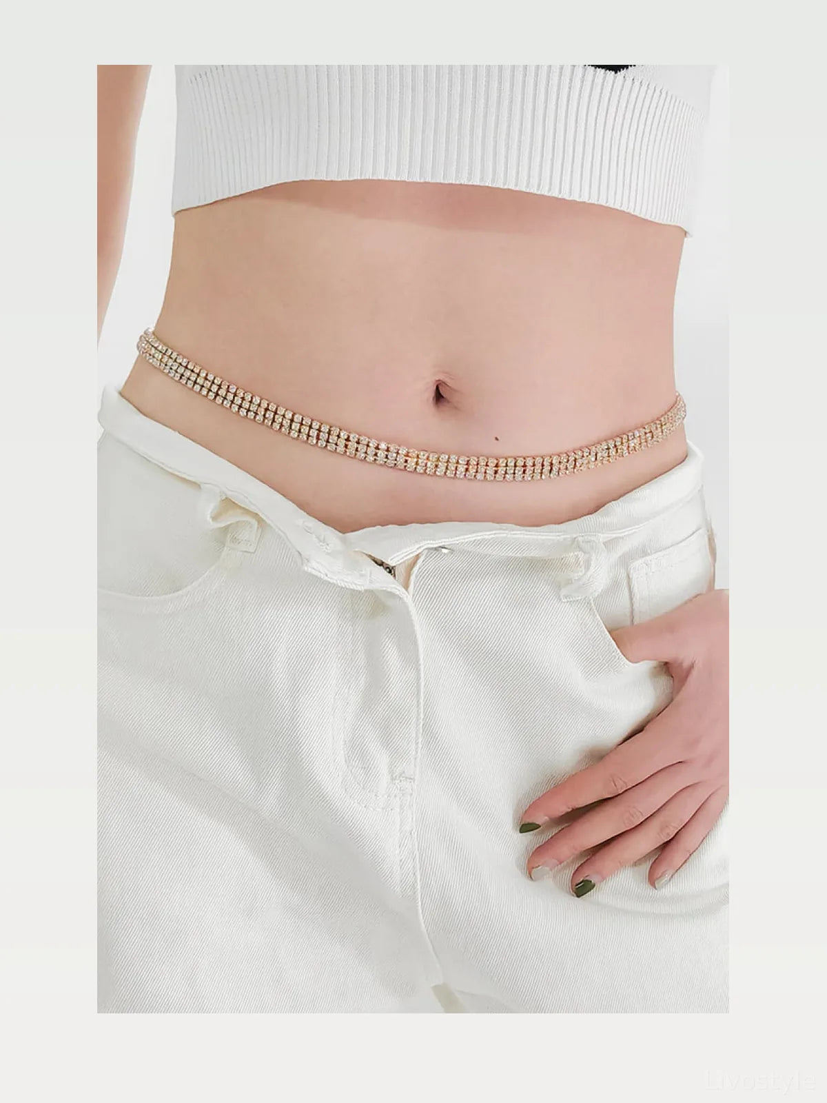Rhinestones Alloy Belt — styled showcase — Livostyle