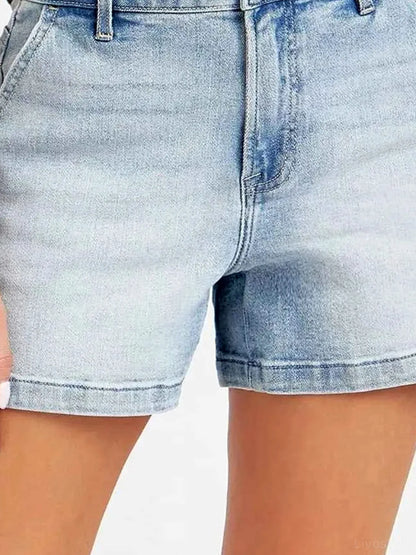High Rise Denim Shorts — detail view — Livostyle