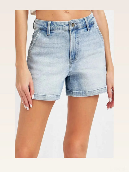 High Rise Denim Shorts — styled showcase — Livostyle