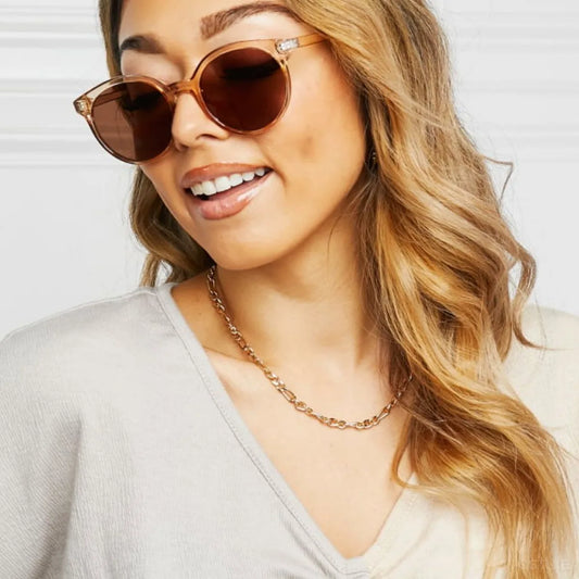 Round Full Rim Polycarbonate Frame Sunglasses — square view — Livostyle