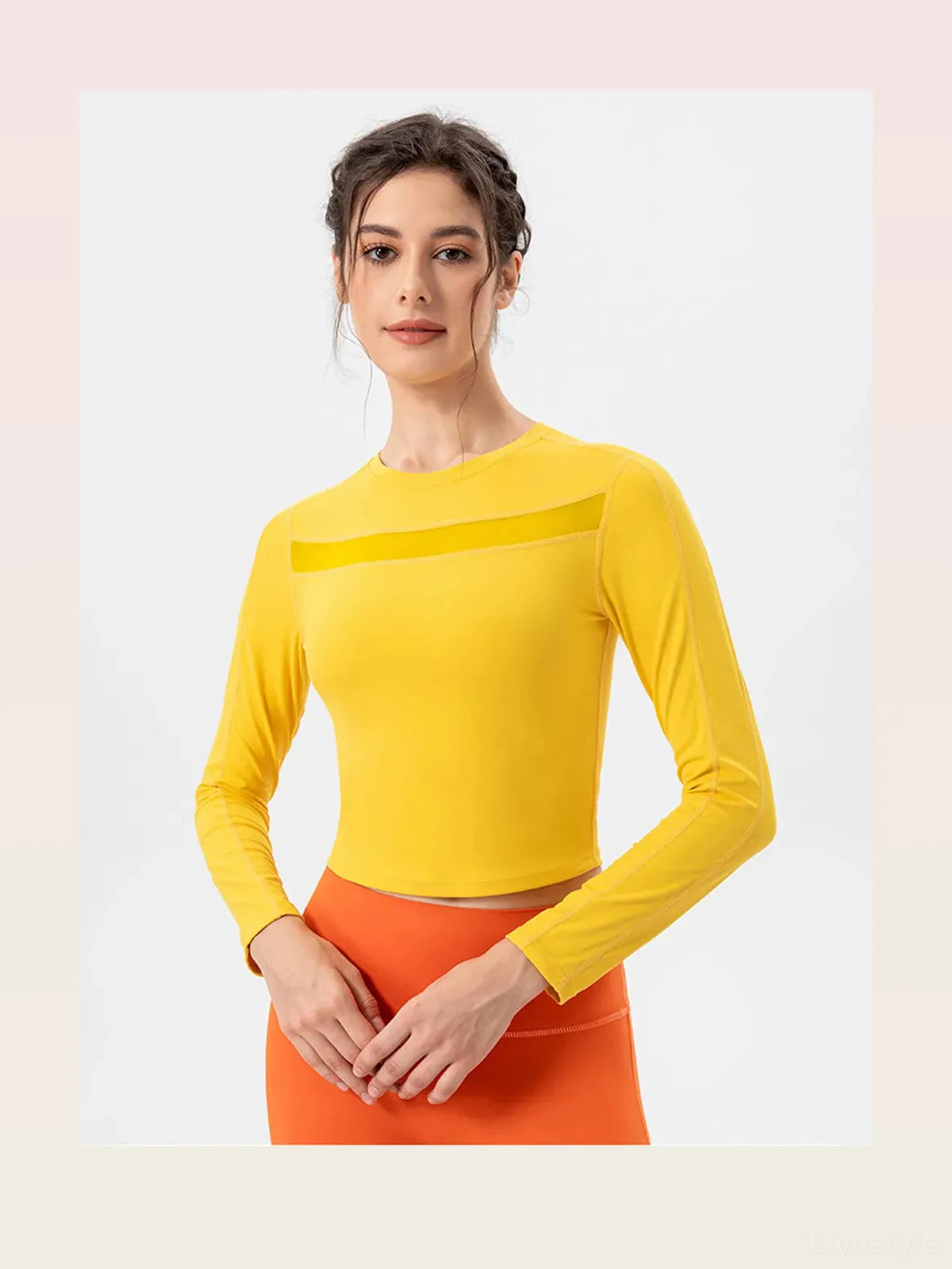 Round Neck Long Sleeve Active T-Shirt — styled showcase — Livostyle