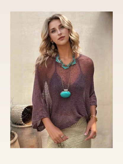 Round Neck Long Sleeve Cover-Up — styled showcase — Livostyle