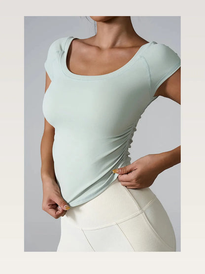 Round Neck Short Sleeve Active T-Shirt — styled showcase — Livostyle