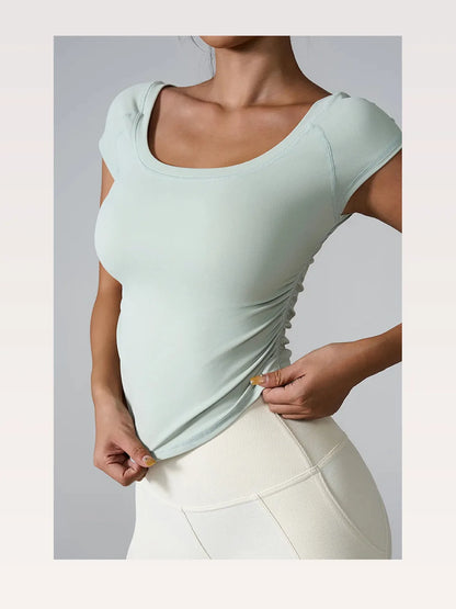 Round Neck Short Sleeve Active T-Shirt — styled showcase — Livostyle