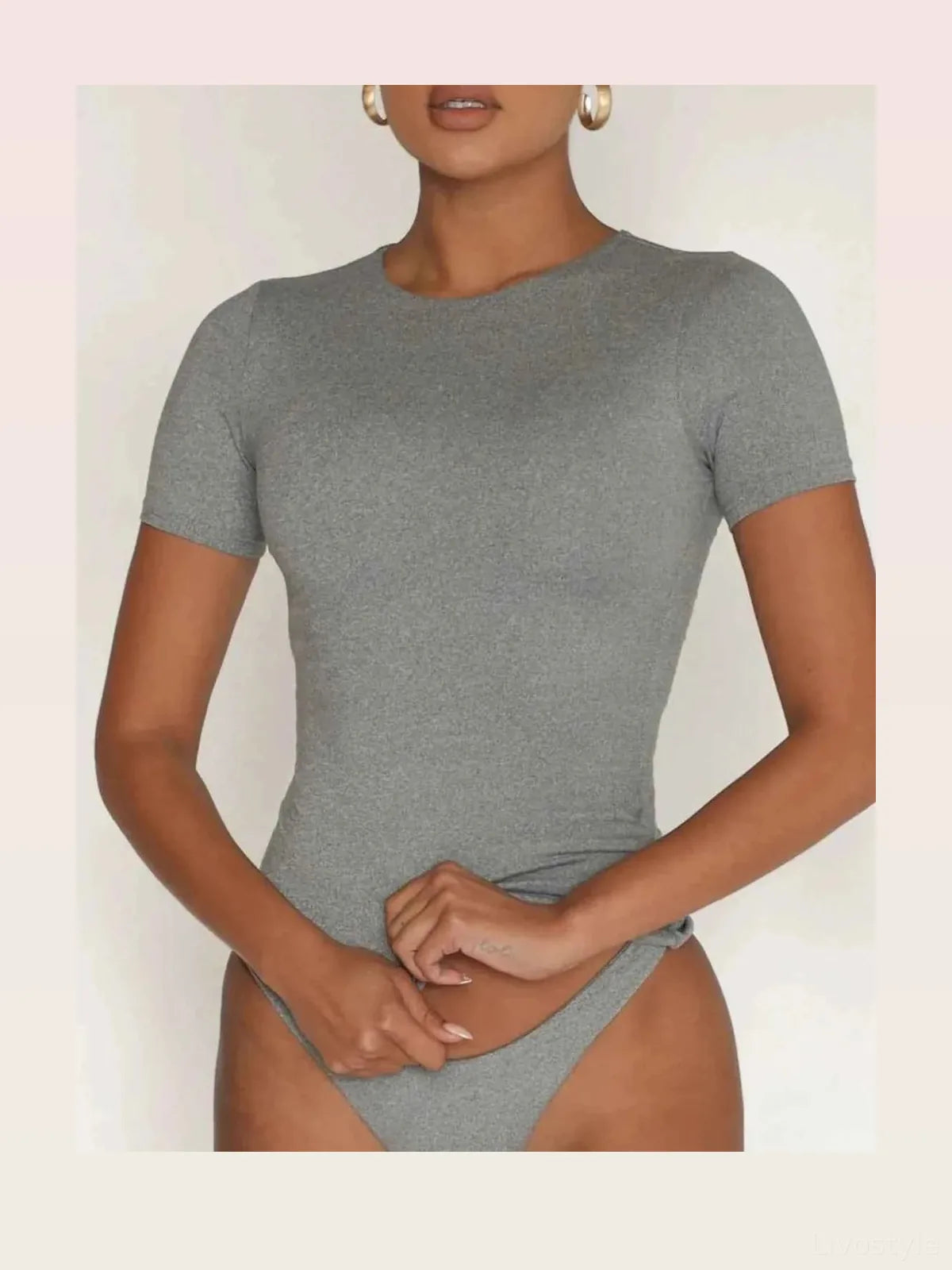 Round Neck Short Sleeve Swim Top — styled showcase — Livostyle