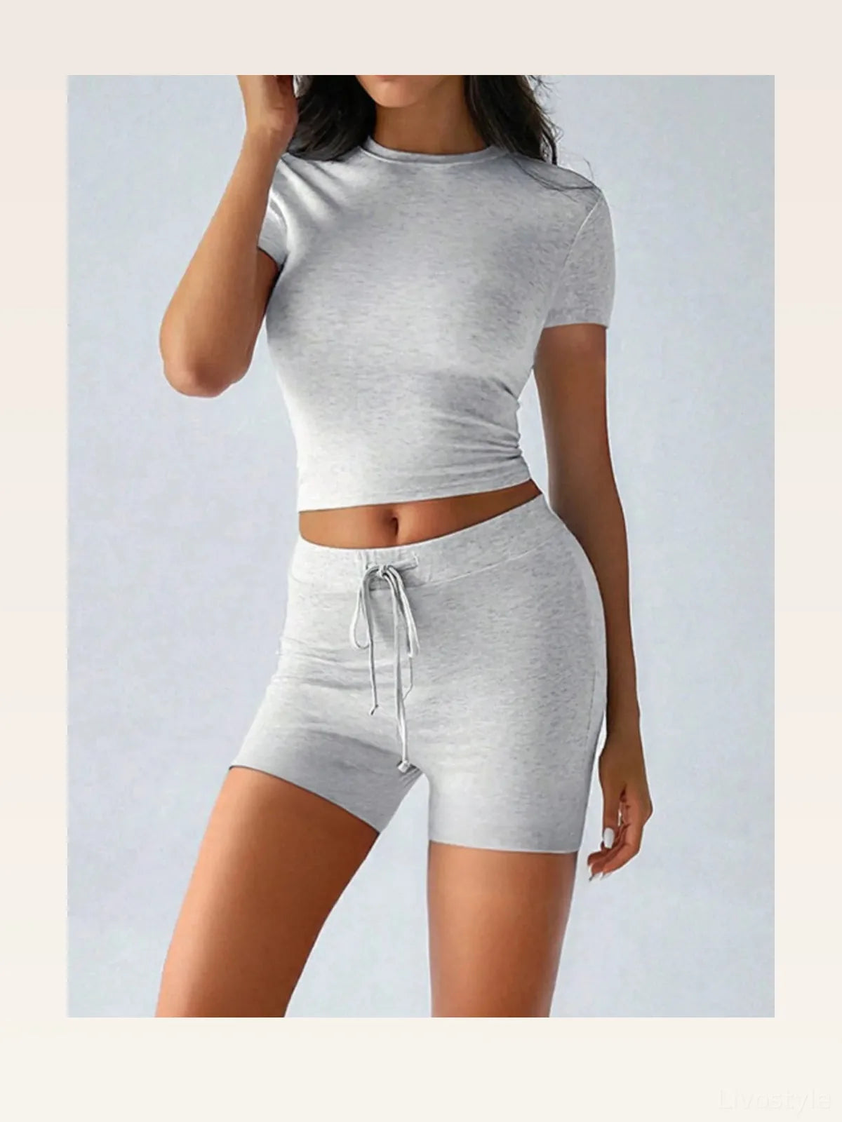Round Neck Short Sleeve Top and Shorts Set — styled showcase — Livostyle