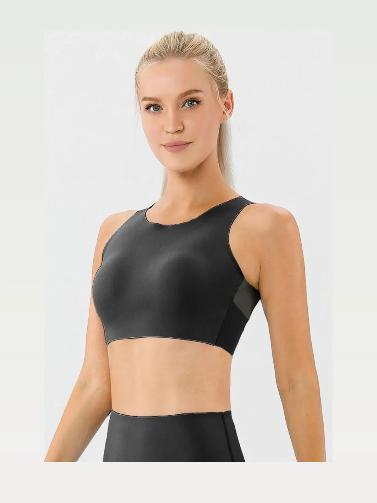 Round Neck Wide Strap Active Bra — styled showcase — Livostyle