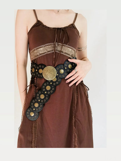 Round Shape PU Leather Belt — styled showcase — Livostyle