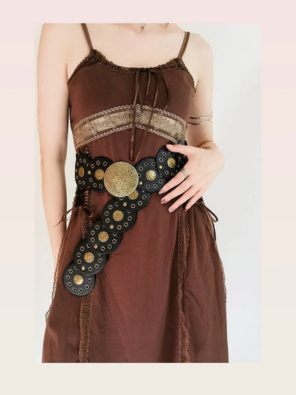 Round Shape PU Leather Belt — styled showcase — Livostyle