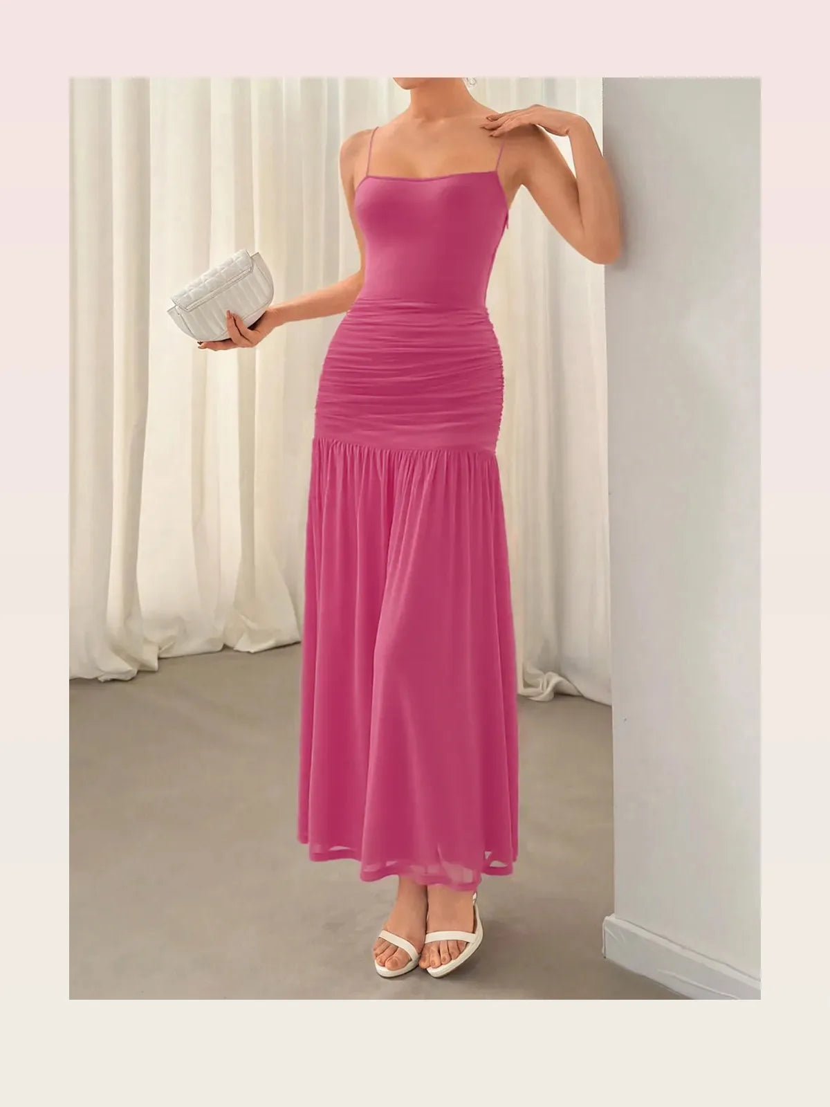 Ruched Maxi Cami Dress — styled showcase — Livostyle