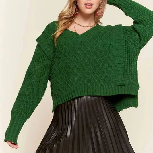 Cozy Ruffle Detail Sweater for Ultimate Comfort — square view — Livostyle
