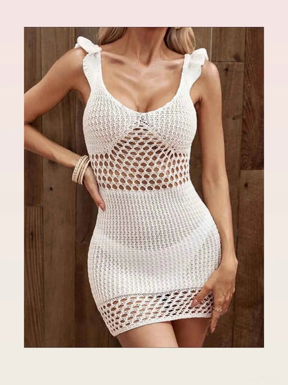 Ruffled Openwork Sleeveless Cover-Up Dress — styled showcase — Livostyle