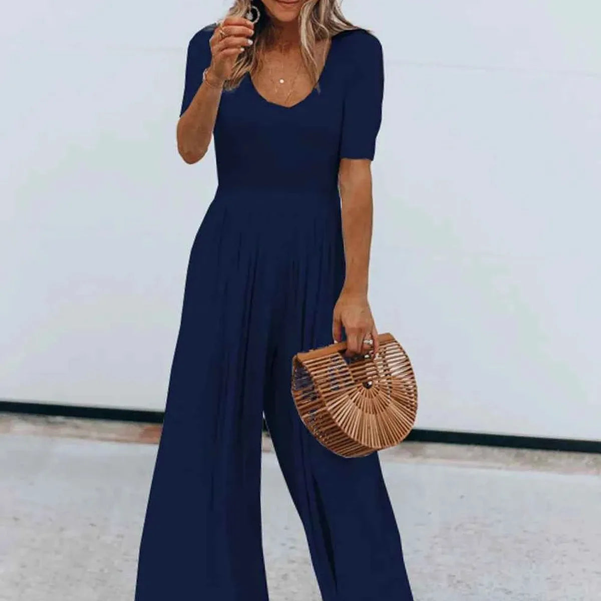 Scoop Neck Short Sleeve Jumpsuit – photo 2