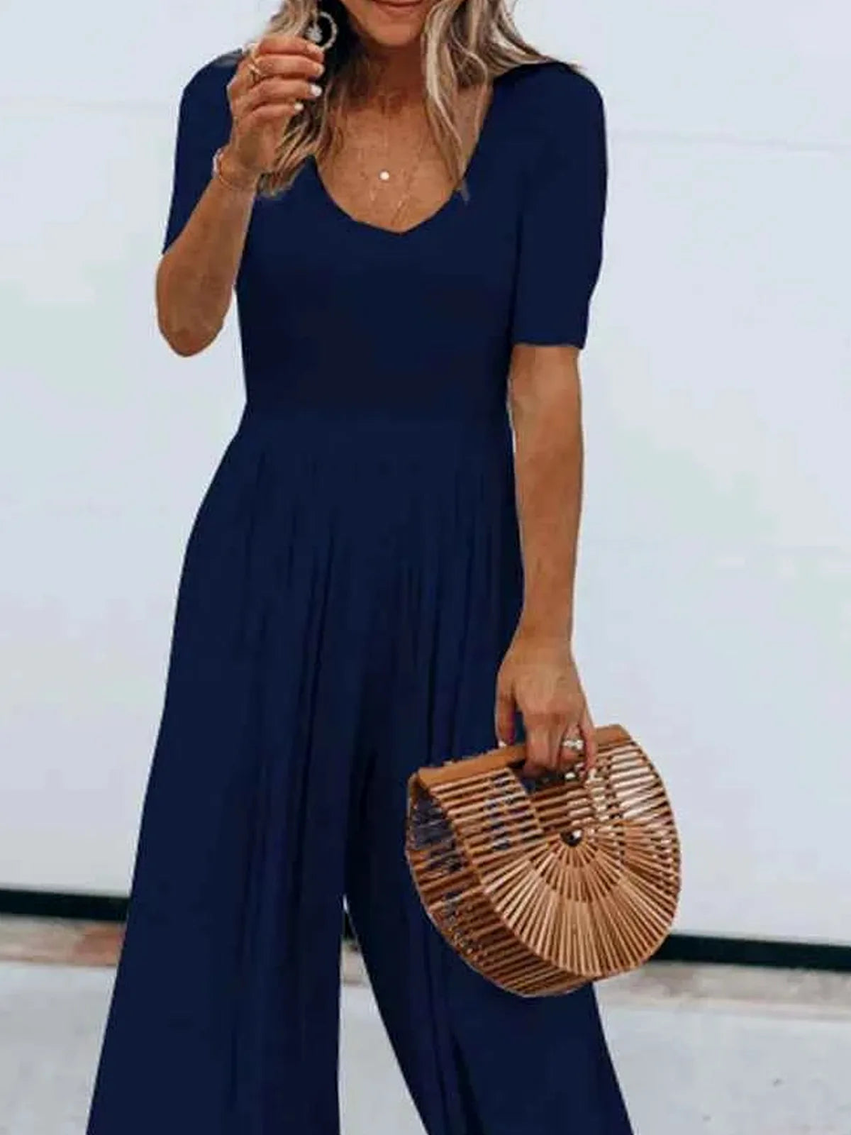 Scoop Neck Short Sleeve Jumpsuit – photo 3