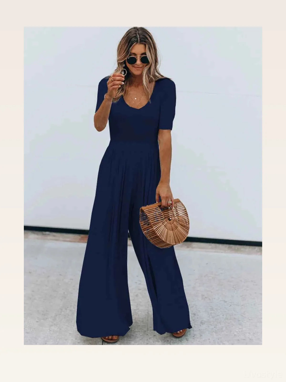 Scoop Neck Short Sleeve Jumpsuit – photo 4