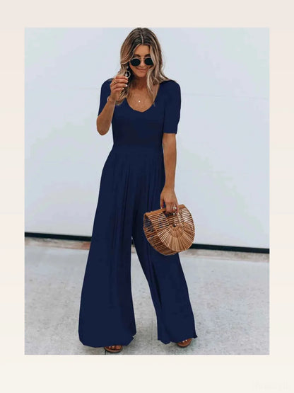 Scoop Neck Short Sleeve Jumpsuit – photo 4